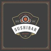 Sushi restaurant logo illustration. vecteur