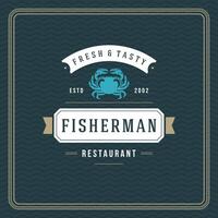 Fruit de mer restaurant logo illustration. vecteur