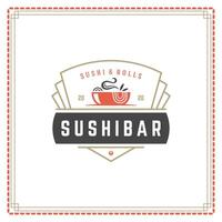 Sushi restaurant logo illustration. vecteur