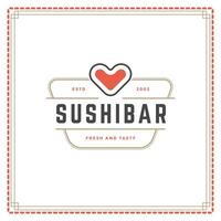 Sushi restaurant logo illustration. vecteur