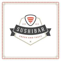 Sushi restaurant logo illustration. vecteur