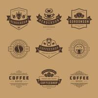 café magasin logos conception modèles ensemble illustration pour café badge conception et menu décoration vecteur