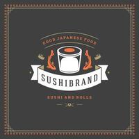 Sushi restaurant logo illustration. vecteur