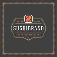 Sushi restaurant logo illustration. vecteur