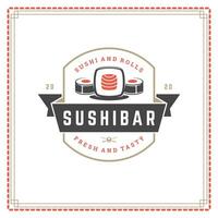 Sushi restaurant logo illustration. vecteur