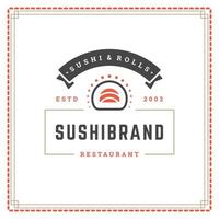 Sushi restaurant logo illustration. vecteur