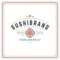 Sushi restaurant logo illustration. vecteur