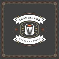 Sushi restaurant logo illustration. vecteur