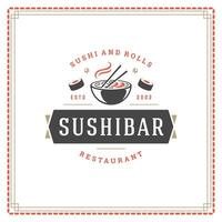 Sushi restaurant logo illustration. vecteur