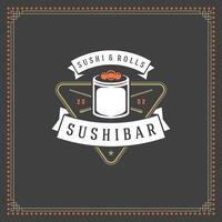 Sushi restaurant logo illustration. vecteur