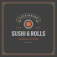 Sushi restaurant logo illustration. vecteur