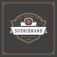 Sushi restaurant logo illustration. vecteur