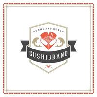 Sushi restaurant logo illustration. vecteur