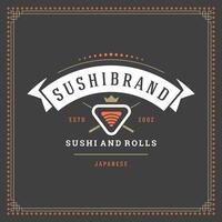 Sushi restaurant logo illustration. vecteur