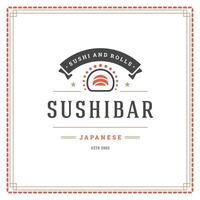 Sushi restaurant logo illustration. vecteur