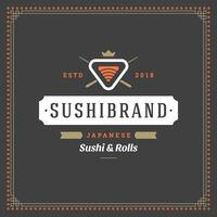 Sushi restaurant logo illustration. vecteur