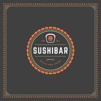 Sushi restaurant logo illustration. vecteur