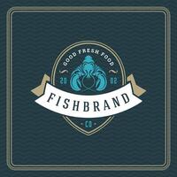 Fruit de mer restaurant logo illustration. vecteur