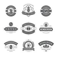 café magasin logos conception modèles ensemble illustration pour café badge conception et menu décoration vecteur