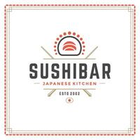 Sushi restaurant logo illustration. vecteur