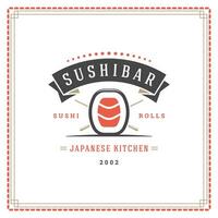 Sushi restaurant logo illustration. vecteur