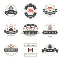 Sushi restaurant logos ensemble illustration. j vecteur