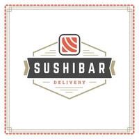 Sushi restaurant logo illustration. vecteur