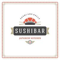 Sushi restaurant logo illustration. vecteur