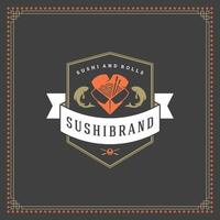 Sushi restaurant logo illustration. vecteur