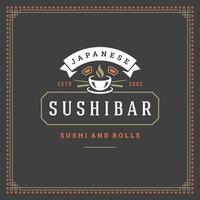 Sushi restaurant logo illustration. vecteur