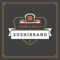 Sushi restaurant logo illustration. vecteur