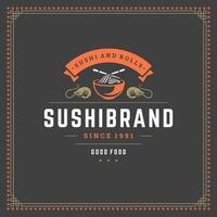 Sushi restaurant logo illustration. vecteur