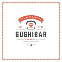 Sushi restaurant logo illustration. vecteur