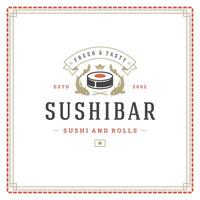 Sushi restaurant logo illustration. vecteur