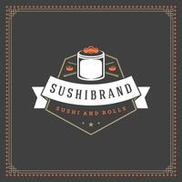 Sushi restaurant logo illustration. vecteur