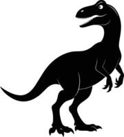 une détaillé composition de dinosaure silhouette vecteur