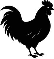 une majestueux poulet silhouette incarne élégance et charme dans captivant détail vecteur