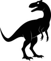 une détaillé composition de dinosaure silhouette vecteur