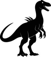 une détaillé composition de dinosaure silhouette vecteur