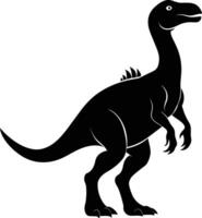 une détaillé composition de dinosaure silhouette vecteur