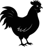 une majestueux poulet silhouette incarne élégance et charme dans captivant détail vecteur