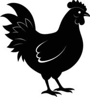 une majestueux poulet silhouette incarne élégance et charme dans captivant détail vecteur