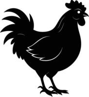 une majestueux poulet silhouette incarne élégance et charme dans captivant détail vecteur