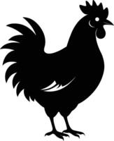 une majestueux poulet silhouette incarne élégance et charme dans captivant détail vecteur