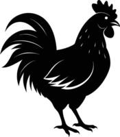 une majestueux poulet silhouette incarne élégance et charme dans captivant détail vecteur