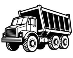 benne un camion illustration illustration noir et blanc vecteur