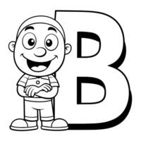 b alphabet coloration livre illustration vecteur