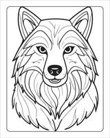 Loup coloration pages, Loup illustration, Loup art, noir et blanc vecteur