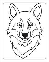 Loup coloration pages, Loup illustration, Loup art, noir et blanc vecteur