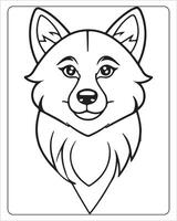 Loup coloration pages, Loup illustration, Loup art, noir et blanc vecteur